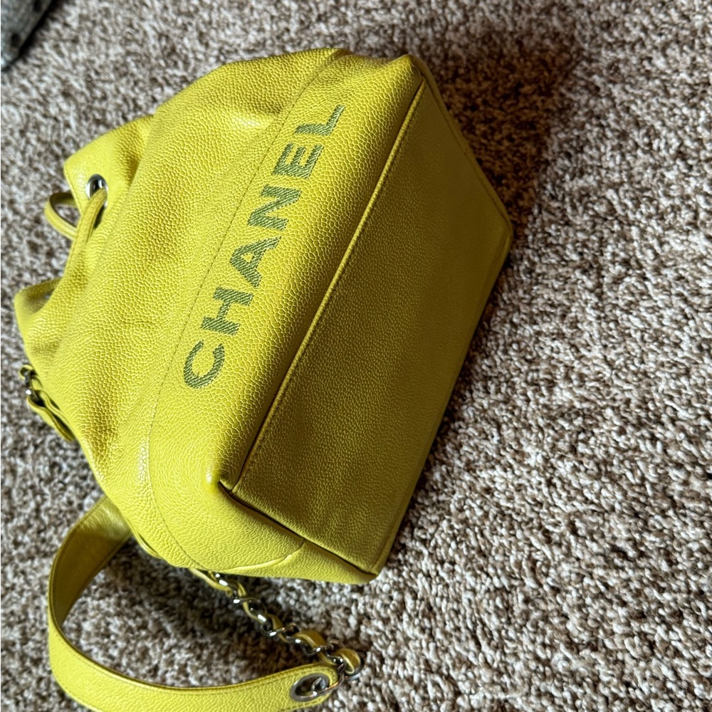 Chanel Yellow Backpack Eye-Catching Design